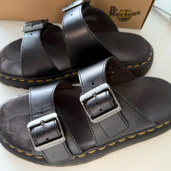 Dr. Martens Black Leather Sandals - Josef Size 7 - Picture 1 of 5
